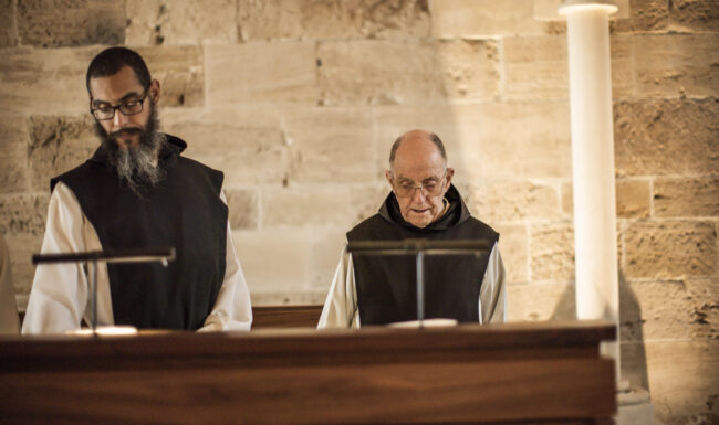 Priest presiding over a service at Abbey of Our Lady of New Clairvaux