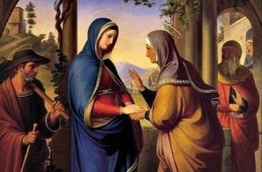 The Blessed Virgin Mary greets her cousin Elizabeth