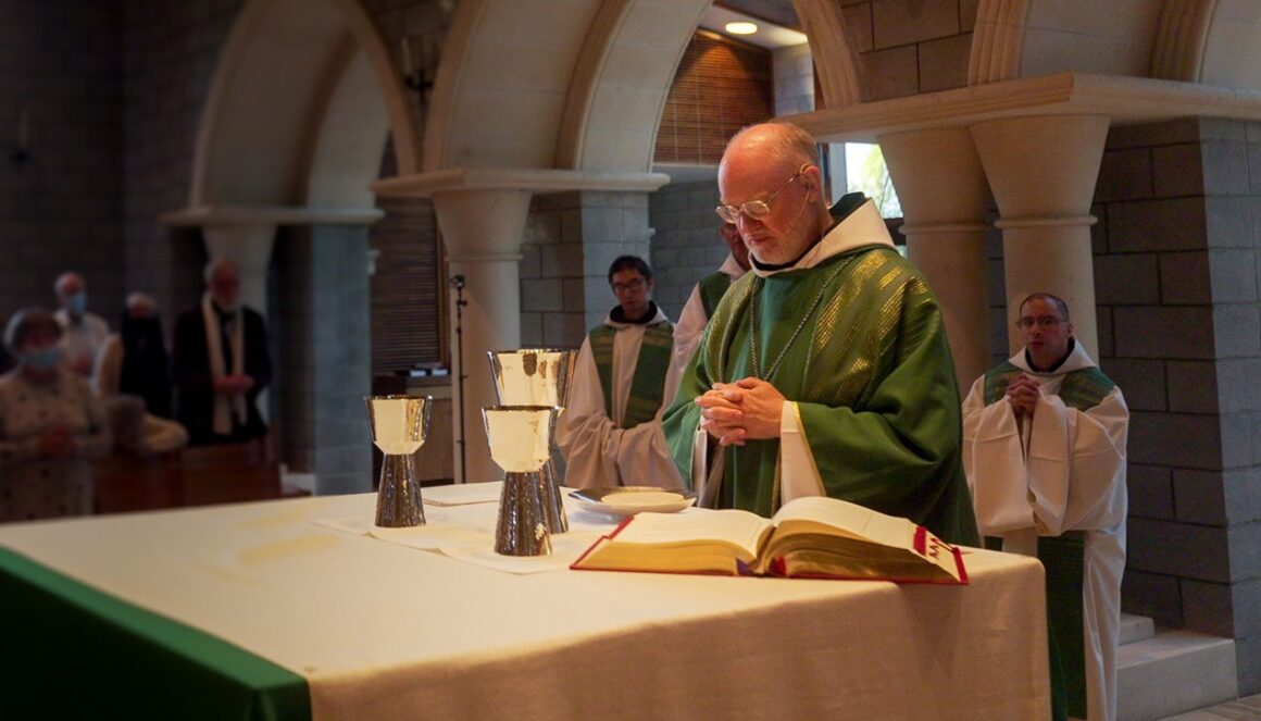 Priest at altar for Holy Mass